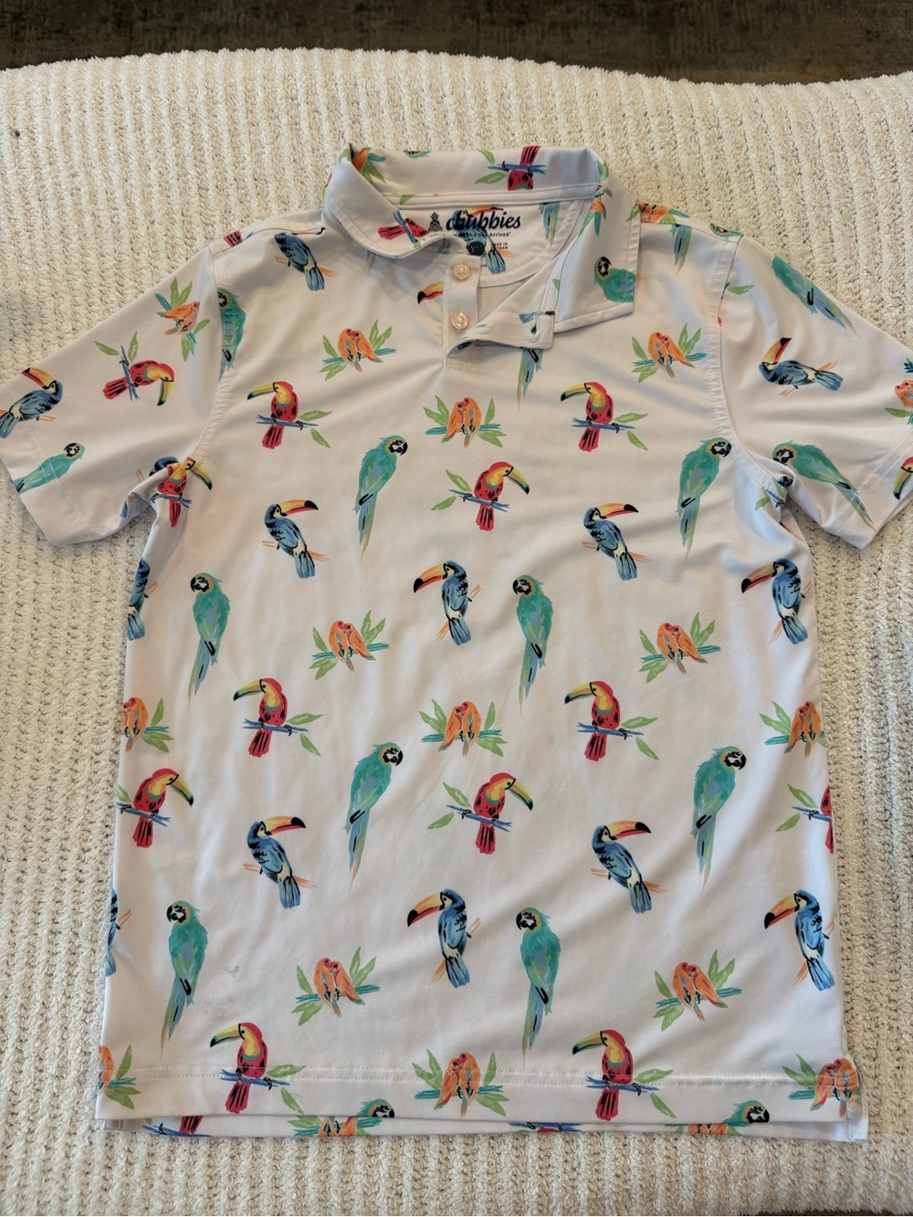 chubbies White Parrot & Toucan Print Polo